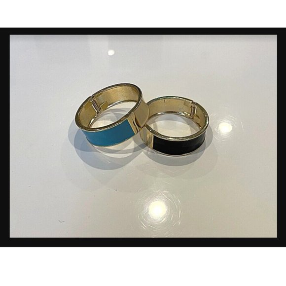 Fashion Gold Colorblock Bangles (Set of 2) EUC - Picture 2 of 3